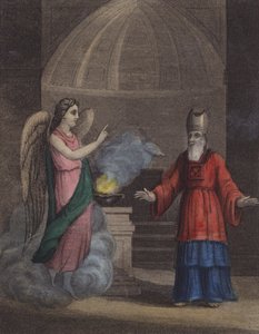 Während Zacharias an der Reihe war ... (farbige Gravur)