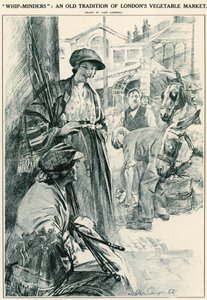 Piskeholdere: en gammel tradition fra Londons grøntsagsmarked; Covent Garden, London af English School