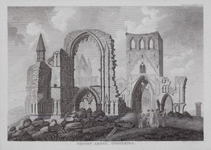 Whitby Abbey, Yorkshire (gravering) af English School