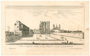 Whitehall. Radering af Israel Silvestre, 1640 af English School