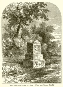Whittingtons Stone i 1820 af English School