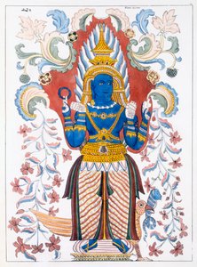 Wiebesana Dewa Raja, die vier Hügelwächter, aus Die Geschichte und Lehre des Buddhismus von Edward Upham, 1829 von English School