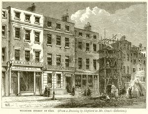 Wigmore Street im Jahr 1820 von English School
