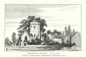 Willesden Kirke (gravering) af English School