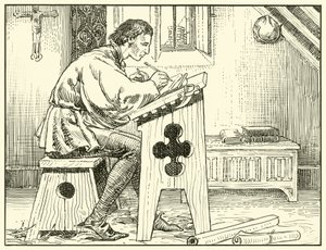 William Evesham Writing (blæk på papir) af English School