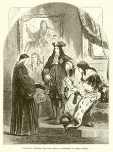 Vilhelm III. at betro den unge hertug af Gloucester til biskop Burnett af English School