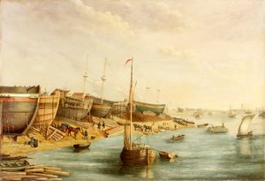 William Piles skibsværft, North Sands, ca. 1830