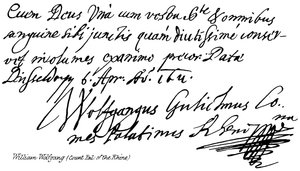 William Wolfgang (greve Pal: af Rhinen) af English School