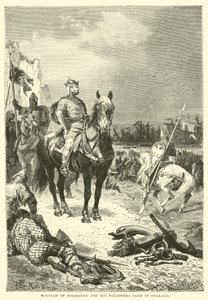 Vilhelm af Normandiet og hans tilhængere lander i England af English School