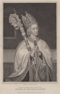 William af Wykeham, biskop af Winchester, grundlægger af New College, Oxford (gravering) af English School