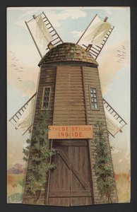 Vindmølle (farve litho) af English School