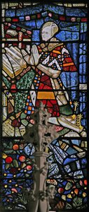 Window Ew forestillende Richard Beauchamp (sammensat figur med kvindeansigt) af English School