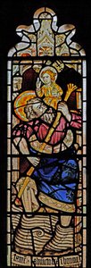 Window Ew forestillende St Christopher af English School