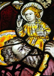 Window Ew forestillende St Christopher af English School