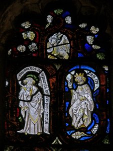 Window Ew afbilder Tree of Jesse figurer med St Lukes-tyren af English School