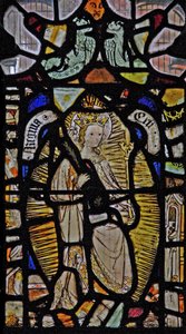 Vindue NaE, der viser Jomfru Maria som Regina Celi eller Himmelens Dronning af English School