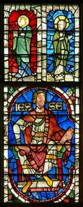 Vindue, der forestiller Jesse og to helgener af English School