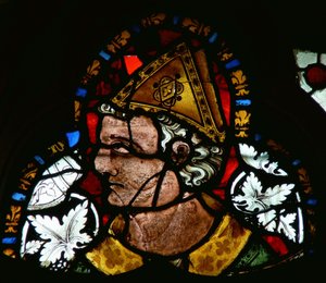 Vindue forestillende St. Cuthbert af English School