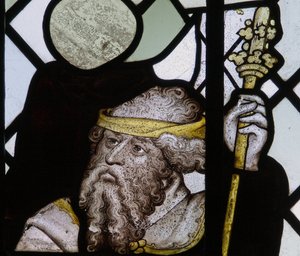 Vindue, der viser en detalje fra St Christopher-vinduet af English School