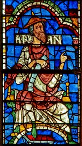 Vindue, der viser en genealogisk figur: Aram af English School