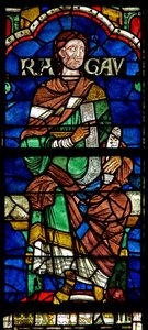 Vindue med en genealogisk figur: Ragau af English School