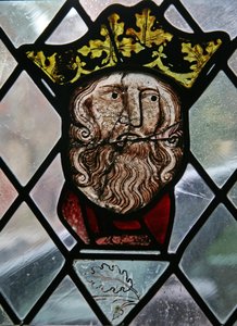 Vindue i klostret forestillende et hoved af David af English School