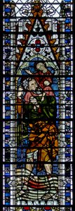 Vindue w2 forestillende St Christopher af English School