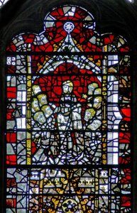 Vindue w3, der viser Kristus, der underviser sine disciple af English School