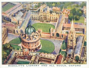 Vinger over imperiet: Radcliffe Library og All Souls, Oxford (farvelitografi) af English School