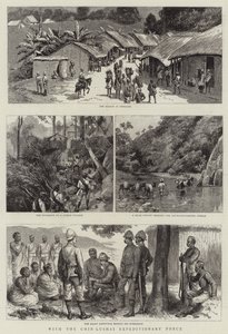 Mit der Chin-Lushai-Expeditionsstreitmacht (Gravur)