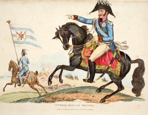 Wm Fred. König von Preußen, veröffentlicht von Richard Evans, graviert von Romney, Illustration aus An Historical Account of the Battle of Waterloo von William Mudford, 1816 von English School