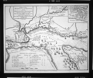 Wolfes plan for belejringen af Quebec i 1759 af English School