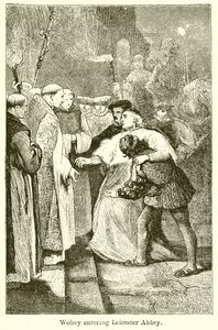 Wolsey går ind i Leicester Abbey af English School