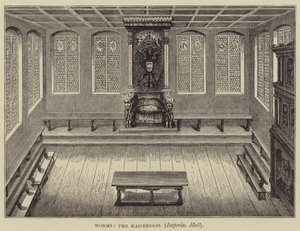 Worms, The Kaisersaal, Imperial Hall (gravering) af English School