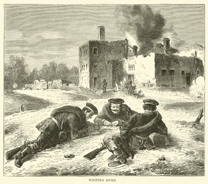 Skriver hjem, september 1870 af English School