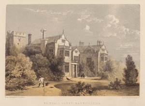 Wroxhall Abbey, Warwickshire (akvatint) af English School