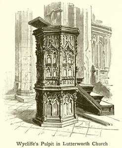 Wycliffes Prædikestol i Lutterworth Church af English School