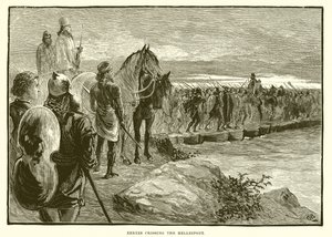 Xerxes krydser Hellespont af English School