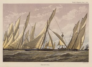 Yachting (indgravering i farver) af English School