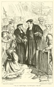 "Ja, sir," svarede Rogers, "ved Guds nåde" (gravering) af English School