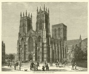 York Minster fra det sydvestlige (gravering) af English School
