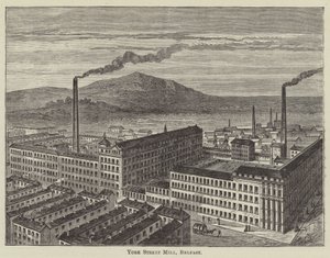 York Street Mill, Belfast (gravering) af English School