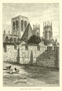 York, fra Battlements af English School