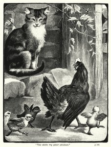 "Du stjal min stakkels kylling" (indgravering) af English School