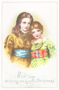 Unge piger, julekort af English School