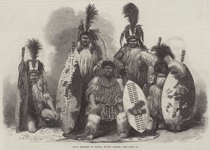 Zulu Kaffirs of Natal, Sydafrika (gravering) af English School