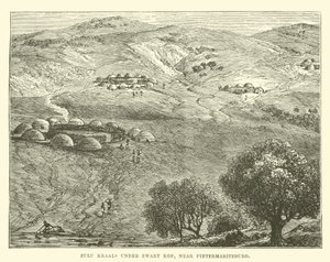 Zulu Kraals under Zwart Kop, nær Pietermaritzburg af English School