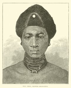 Zulu-høvding, viser hovedbeklædning af English School