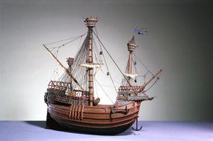 1:60 model af en flamsk karak fra ca. 1480 (træ)