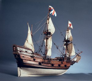 1:60 model af Mayflower fra 1620 (træ) (se også 260975)
